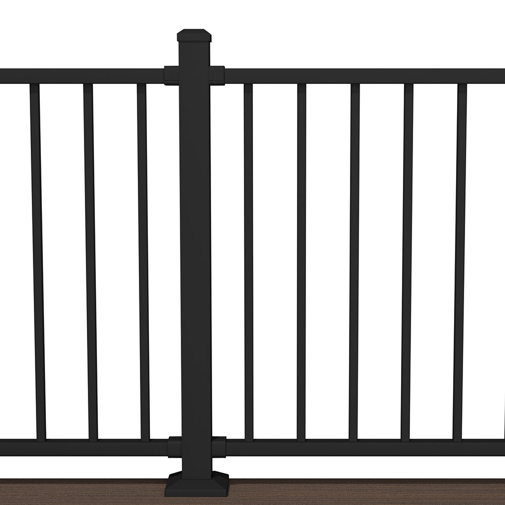 Vista Railing Systems Inc 36 in. H x 2 in. W Black Aluminum Level Rail End Post for Railing Kit