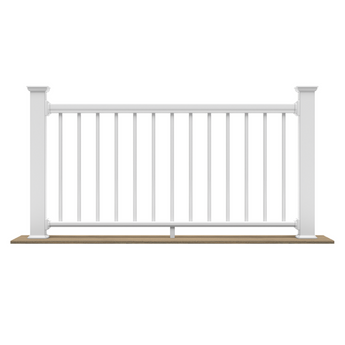 White composite railing with round white balusters #color_round-white-aluminum