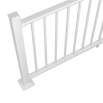 Angled Close-up of Deckorators Rapid Rail in Textured White #color_textured-white