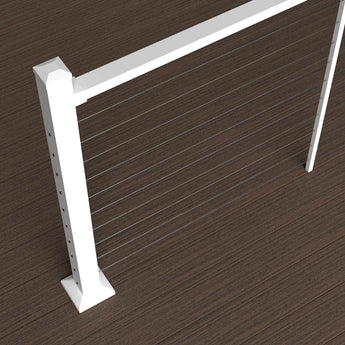 Deckorators Contemporary Cable Rail on Deck in Textured White #color_textured-white