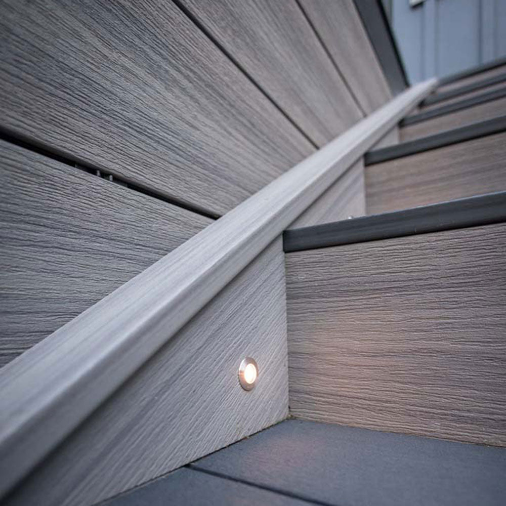 Deck Steps Built by Simcoe Decks with Recessed Lights in the Steps