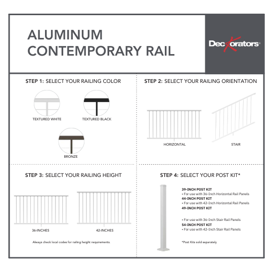 Railing Checklist.pdf Aluminum Railing Materials Planner – Deckorators