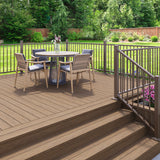 Backyard Deck Made with Venture Decking in Sandbar and Rapid Rail in Weathered Brown #color_weathered-brown