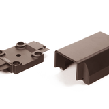 Contemporary Continuous Top Rail Center Bracket Apart  in Weathered Brown #color_weathered-brown