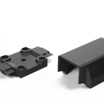 Contemporary Continuous Top Rail Center Bracket Apart in Textured Black #color_textured-black