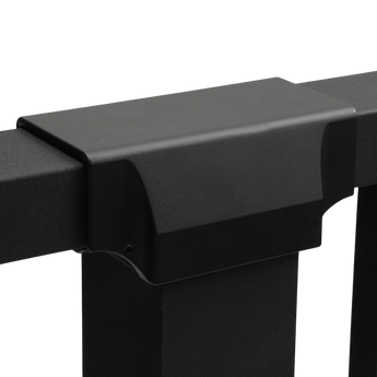 Contemporary Continuous Top Rail Center Bracket Installed in Textured Black #color_textured-black