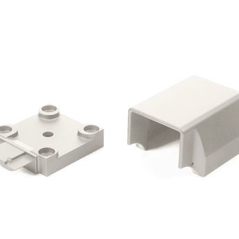 Contemporary Continuous Top Rail End Bracket Apart in Textured White #color_textured-white