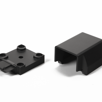Contemporary Continuous Top Rail End Bracket Apart  in Textured Black #color_textured-black