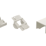Contemporary Continuous Top Rail Stair Bracket Apart  in Textured White #color_textured-white