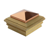 Deckorators Newport Copper High Top Post Cap with Pressure-Treated Wood Base #color_pressure-treated-wood-base