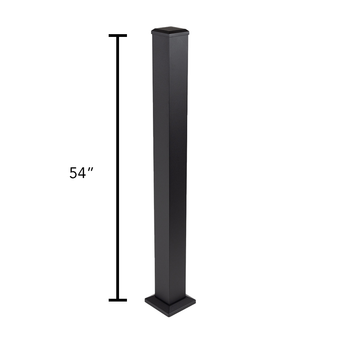Deckorators 54" Aluminum Stair Post with 4" Post Kit in Textured Black #color_textured-black