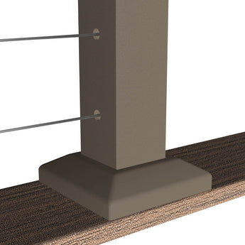 Deckorators Contemporary Cable Rail Post Base in Weathered Brown #color_weathered-brown