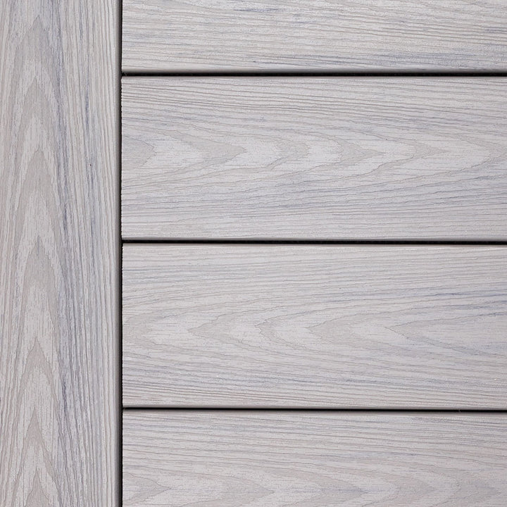 Close-up of Deckorators Altitude Deck Boards Installed in Trailstone #color_trailstone