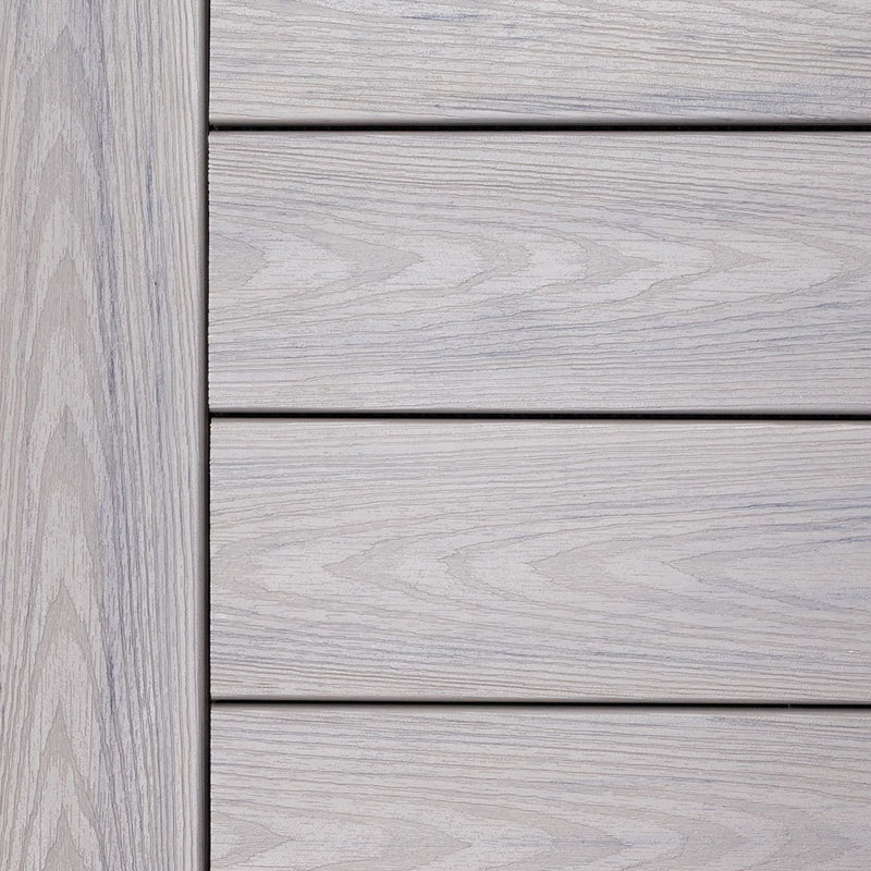 Close-up of Deckorators Altitude Deck Boards Installed in Trailstone #color_trailstone