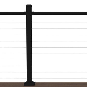 Deckorators Aluminum Post Installed with Cable Rail in Textured Black #color_textured-black
