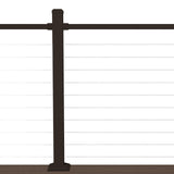 Deckorators Aluminum Post Installed with Cable Rail in Weathered Brown #color_weathered-brown