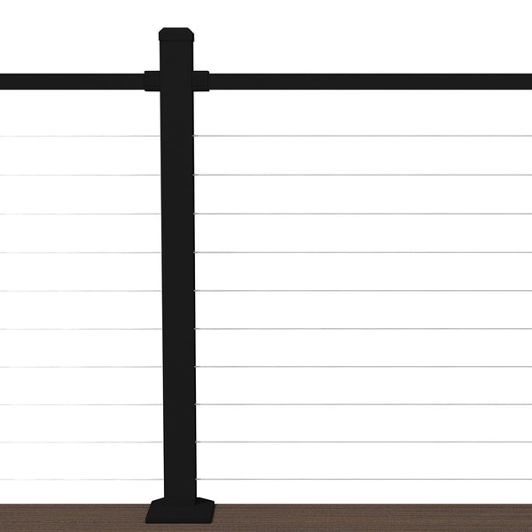 Close-up of Deckorators Contemporary Cable Rail in Textured Black #color_textured-black