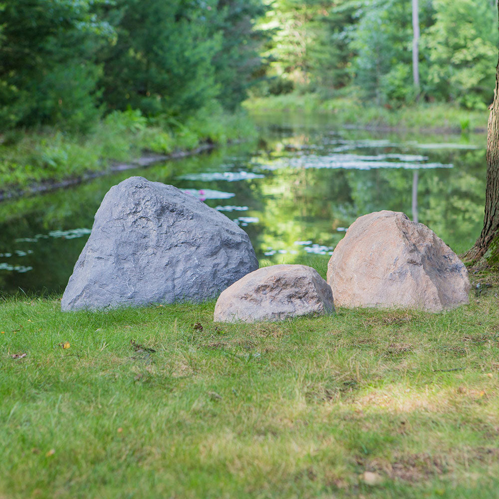 Wheighty Tan Rocks Largest Decorative Fiberglass Rock for Concealing Outdoor Fixtures ...