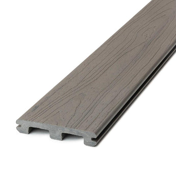Deckorators for Lowe's Tropics Grooved Deck Board in Tidal Gray - Close-up Angle #color_tidal-gray