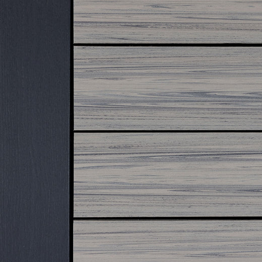 Close-up of Deckorators Picture Frame Board Installed in Dark Slate color_dark-slate