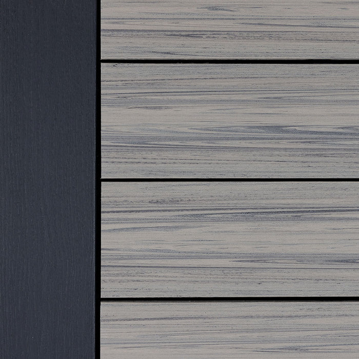 Close-up of Deckorators Picture Frame Board Installed in Dark Slate #color_dark-slate