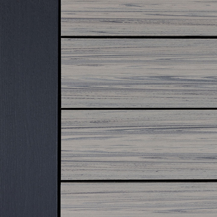Close-up of Deckorators Picture Frame Board Installed in Dark Slate color_dark-slate