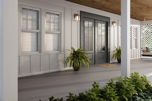 Front Porch and Porch Swing with Deckorators Porch Flooring in Kettle