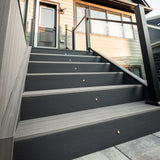 Deck Steps Built by Simcoe Decks with Recessed Lights in the Steps