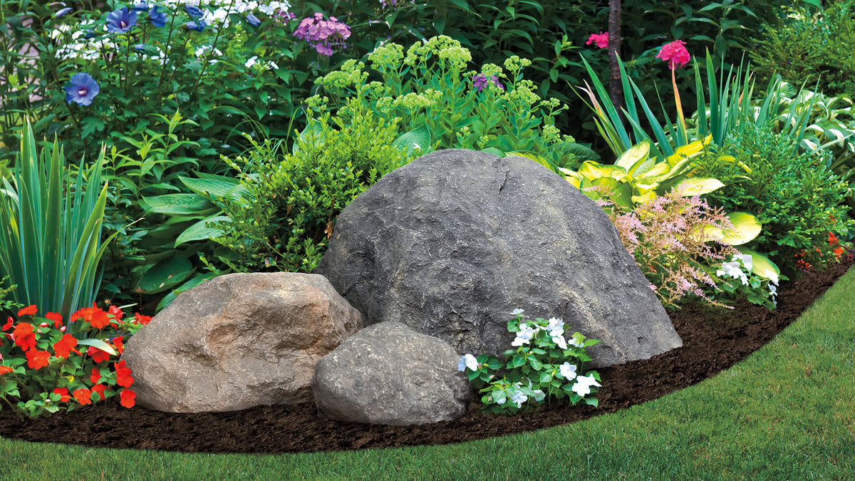 Smal Rocks Deckorators artificial Small Landscape Rocks | Conceal Unsightly Yard ...