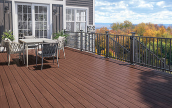 Deck Overlooking Fall Scenery Made of Trailhead Decking in Canyon #color_canyon