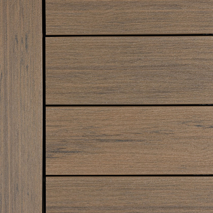 Close-up of Deckorators Vista Deck Boards Installed in Dunewood #color_dunewood