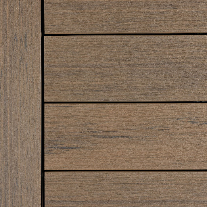 Close-up of Deckorators Vista Deck Boards Installed in Dunewood #color_dunewood