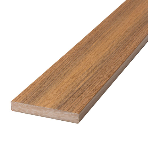 Angled close-up of Deckorators Voyage Solid Deck Board in Sedona