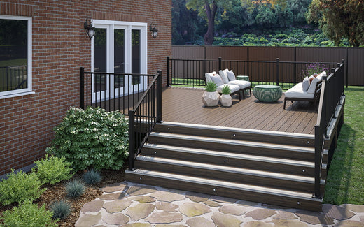 Deckorators Khaya Decking and Stairs with Rapid Rail