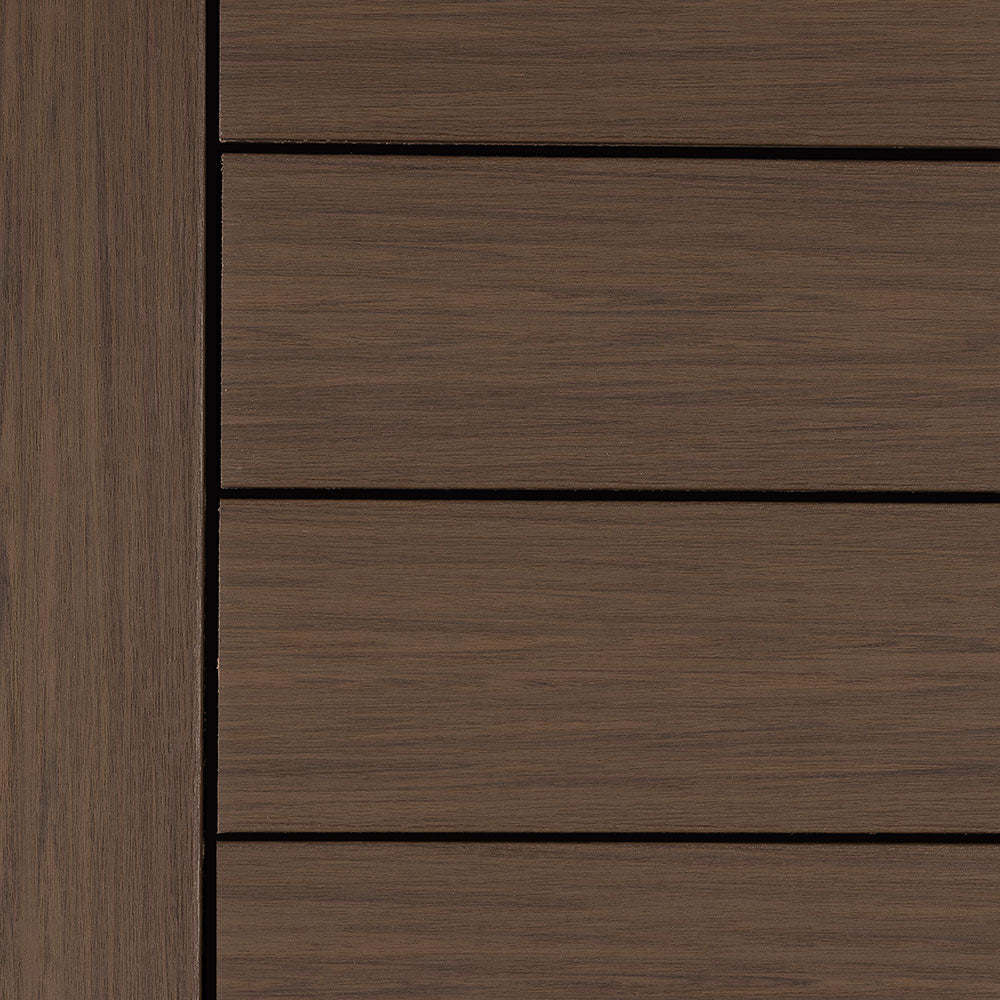 Close-up of Deckorators Voyage Deck Boards Installed in Khaya
