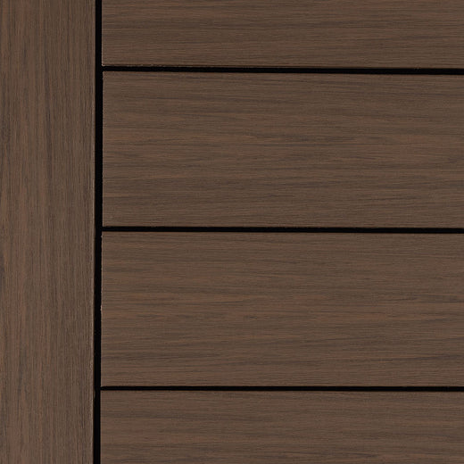 Close-up of Deckorators Voyage Deck Boards Installed in Khaya