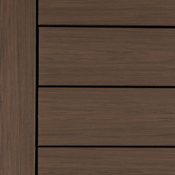 Close-up of Deckorators Voyage Deck Boards Installed in Khaya #color_khaya