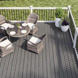 Deckorators for Lowe's Tropics Deck in Tidal Gray with Table and Chairs #color_tidal-gray