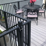 Contemporary Aluminum Rail with Continuous Top Rail Bracket in Textured Black #color_textured-black