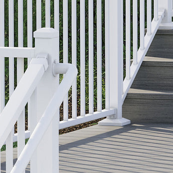 Deckorators ADA-Compliant Secondary Handrail Components in Textured White #color_textured-white
