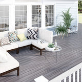 Pioneer Decking in Lakeview Grey paired with HP Railing in White #color_lakeview-grey